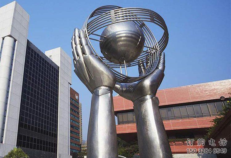 廣場手掌雕塑廠家 現代小品 現代不銹鋼手掌雕塑廠
