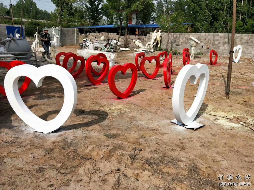 中式愛心雕塑廠家 鏤空小品 游樂場不銹鋼愛心雕塑廠