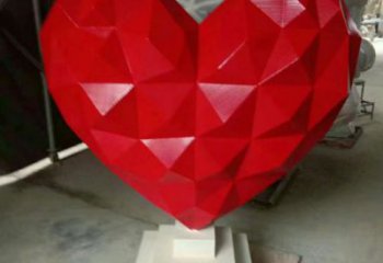 幾何愛心雕塑廠家 現(xiàn)代小品 抽象不銹鋼愛心雕塑廠