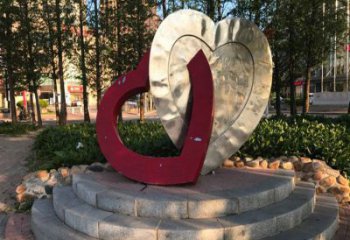 大型心心相印雕塑廠家 現(xiàn)代公園小品擺件