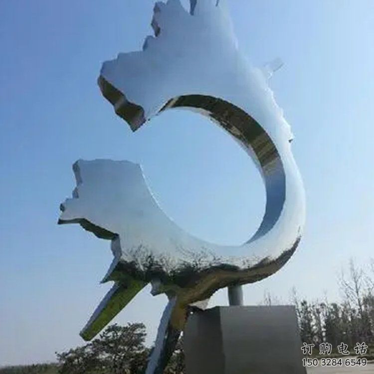 鏡面路標雕塑廠家 大型擺件 現代不銹鋼路標雕塑廠