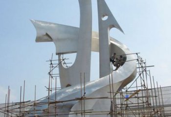 公園路標雕塑廠家 戶外擺件 鏡面不銹鋼路標雕塑廠