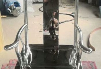 鏡面椅子雕塑廠家 大型擺件 現代不銹鋼椅子雕塑廠