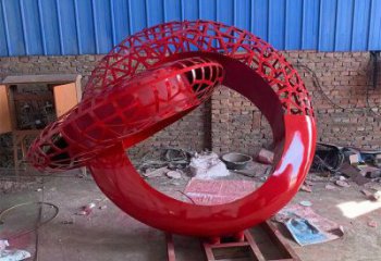 烤漆圓盤雕塑廠家 廣場(chǎng)小品 戶外不銹鋼圓盤雕塑廠