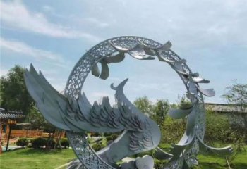 幾何圓盤雕塑廠家 創意小品 鏤空不銹鋼圓盤雕塑廠