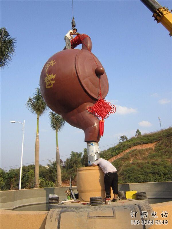 房地產(chǎn)水壺雕塑廠家 噴水?dāng)[件 鍛造不銹鋼水壺雕塑廠