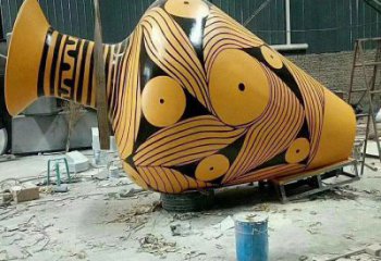 現(xiàn)代花瓶雕塑廠家 大型別墅區(qū)擺件 烤漆不銹鋼花瓶雕塑廠