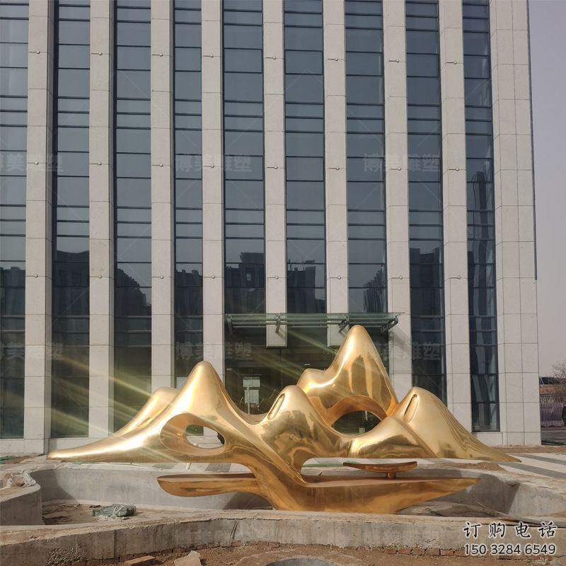 創意群山雕塑廠家 啞光小品 公園不銹鋼群山雕塑廠