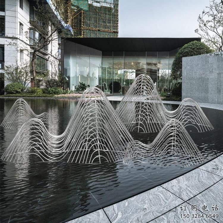 中式群山雕塑廠家 公園小品 游樂場不銹鋼群山雕塑廠