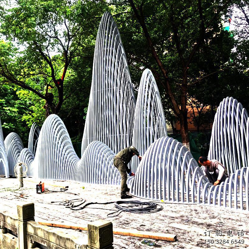 烤漆群山雕塑廠家 鋼管小品 戶外不銹鋼群山雕塑廠