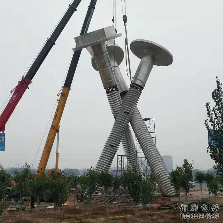 抽象螺絲雕塑廠家 廣場小品 烤漆不銹鋼螺絲雕塑廠