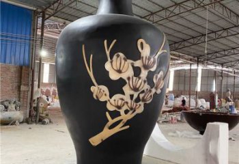 大型商場花瓶雕塑廠家 仿真擺件 烤漆不銹鋼花瓶雕塑定做