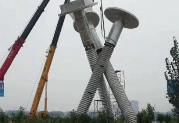 抽象螺絲雕塑廠家 廣場小品 烤漆不銹鋼螺絲雕塑廠