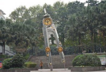 廣場圓規雕塑廠家 創意小品 現代不銹鋼圓規雕塑廠