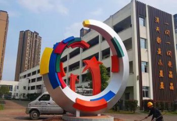 拉絲彩虹雕塑廠家 鏤空創意擺件 別墅區不銹鋼彩虹雕塑廠