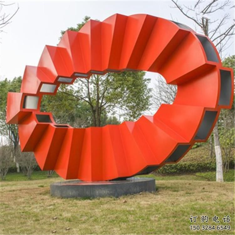 幾何磁鐵雕塑廠家 公園小品 烤漆不銹鋼磁鐵雕塑制作