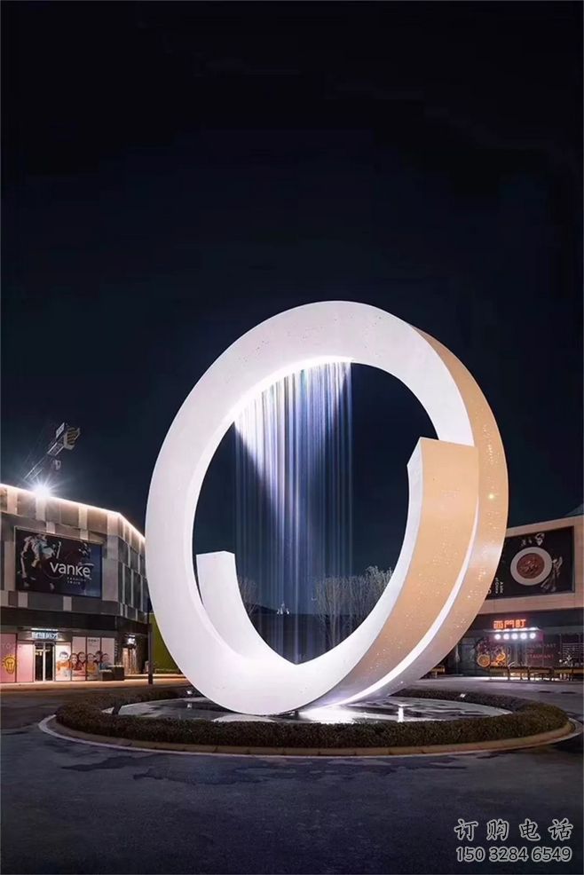 商業(yè)街水簾雕塑廠家 音樂擺件 大型不銹鋼水簾雕塑廠