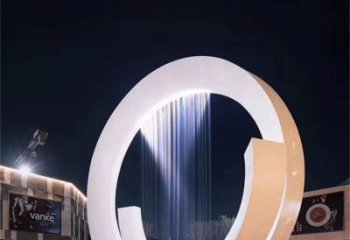 商業街水簾雕塑廠家 音樂擺件 大型不銹鋼水簾雕塑廠