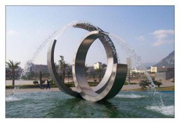 庭院水簾雕塑廠家 創(chuàng)意小品 噴水不銹鋼水簾雕塑廠