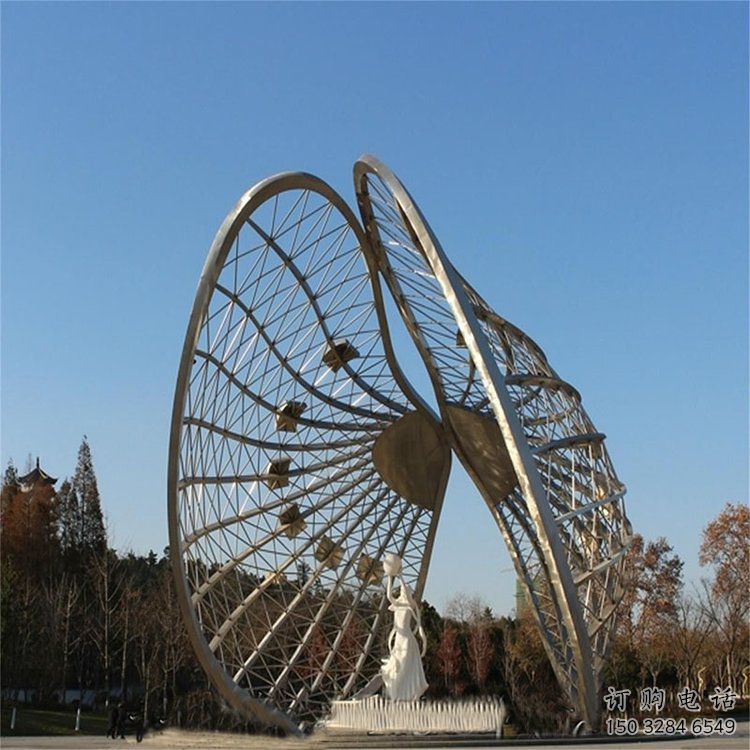 異形貝殼雕塑廠家 現(xiàn)代小品 歐式不銹鋼貝殼雕塑廠