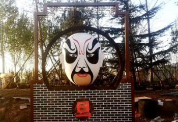 中式臉譜雕塑廠家 創(chuàng)意小品 彩繪不銹鋼臉譜雕塑廠