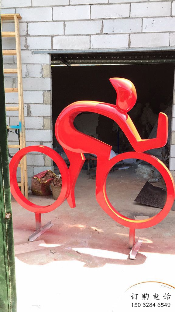 街道賽車雕塑廠家 現代擺件 烤漆不銹鋼賽車雕塑定制