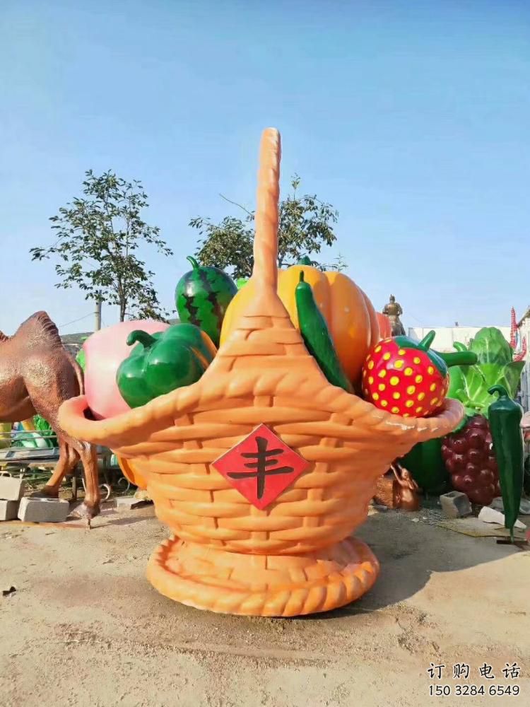 戶外菜籃子雕塑廠家 噴漆小品 彩繪不銹鋼菜籃子雕塑報(bào)價(jià)