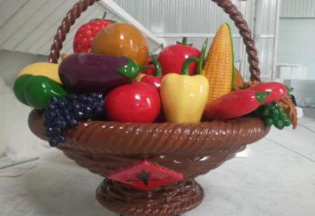 異形菜籃子雕塑廠家 現代小品 廣場不銹鋼菜籃子雕塑定制