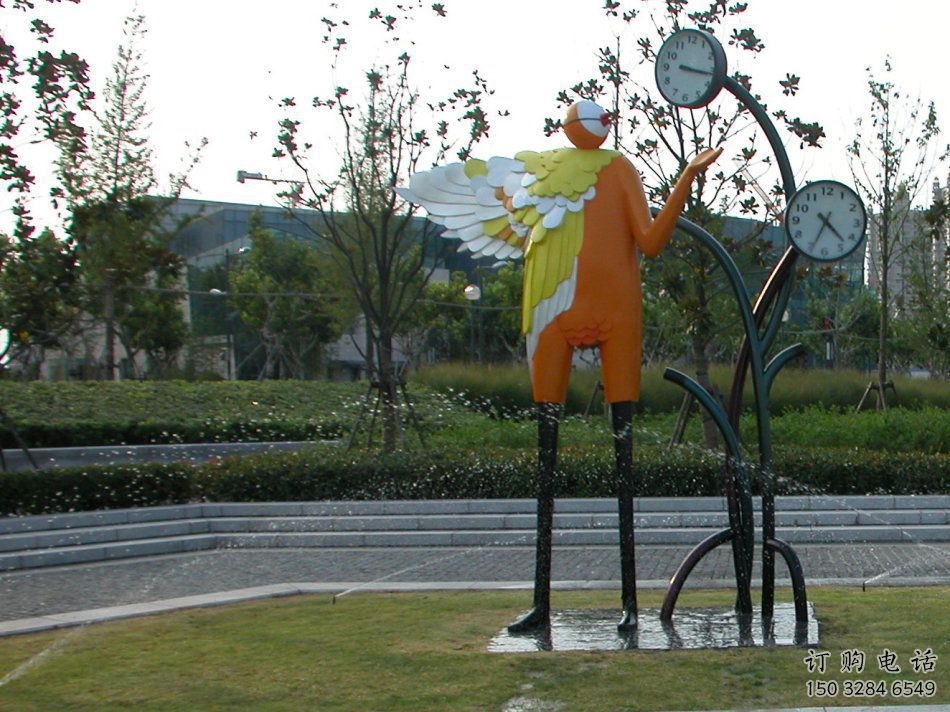 現代鐘表雕塑廠家 大型別墅區擺件 廣場不銹鋼鐘表雕塑廠