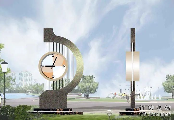公園鐘表雕塑廠家 戶外擺件 歐式不銹鋼鐘表雕塑制作