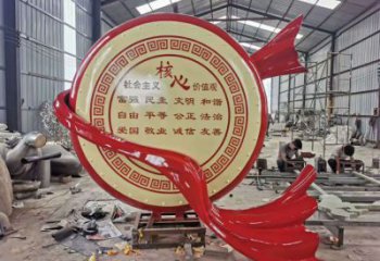 黨建大鼓雕塑廠家 異形小品 創(chuàng)意不銹鋼大鼓雕塑制作