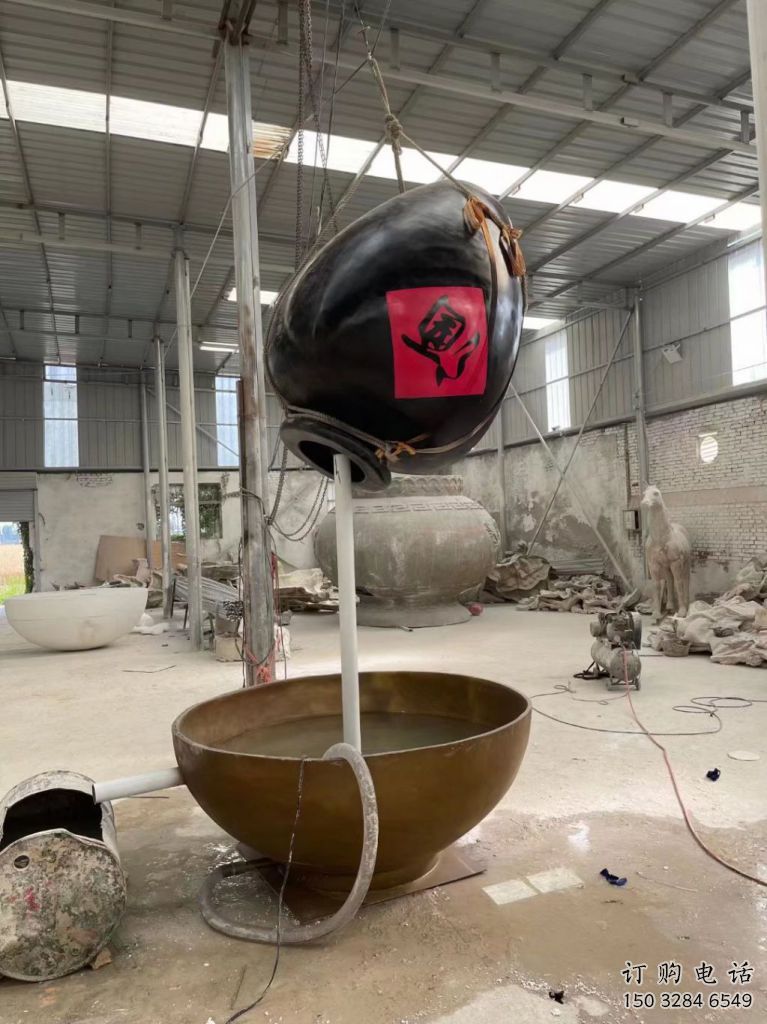 庭院酒壇雕塑廠家 噴水小品 鍛造不銹鋼酒壇雕塑生產