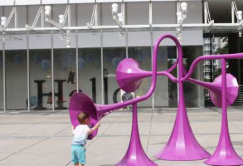 街道喇叭雕塑廠家 現(xiàn)代擺件 烤漆不銹鋼喇叭雕塑制作