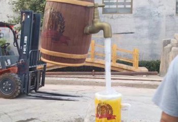 公園酒壇雕塑廠家 戶外擺件 大型不銹鋼酒壇雕塑定制