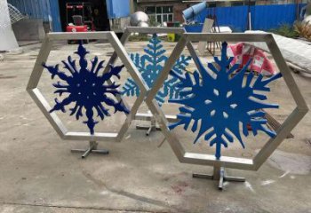 戶外雪花雕塑廠家 噴漆小品 幾何不銹鋼雪花雕塑生產(chǎn)制作