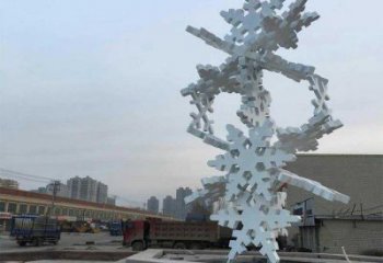 現代雪花雕塑廠家 大型別墅區擺件 鏤空不銹鋼雪花雕塑生產