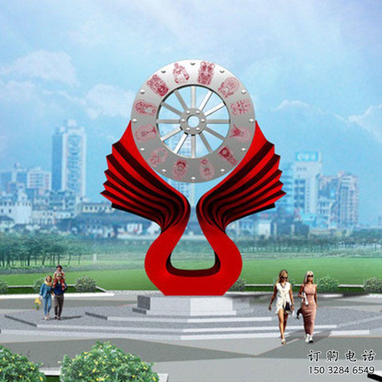 抽象鐘表雕塑廠家 廣場小品 戶外不銹鋼鐘表雕塑制作