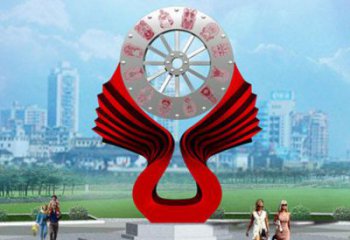 抽象鐘表雕塑廠家 廣場小品 戶外不銹鋼鐘表雕塑制作