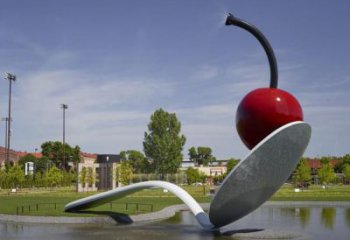 大型湯匙雕塑廠家 鍛造小品 歐式不銹鋼湯匙雕塑制作