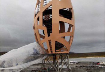 庭院鳥籠雕塑廠家 現代小品 鍛造不銹鋼鳥籠雕塑廠