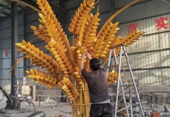 仿真麥穗雕塑廠家 烤漆現(xiàn)代擺件 大型不銹鋼麥穗雕塑廠