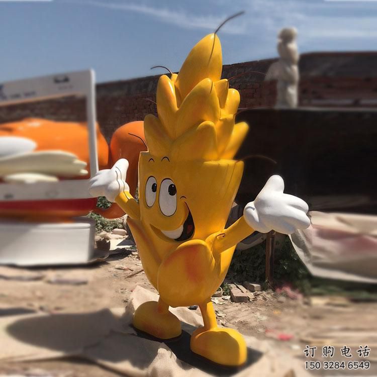 卡通麥穗雕塑廠家 歐式步行街擺件 彩繪不銹鋼麥穗雕塑廠