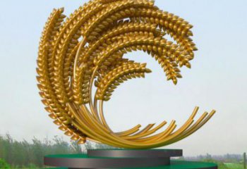 園林麥穗雕塑廠家 廣場小品 中式不銹鋼麥穗雕塑生產廠