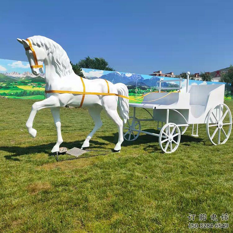 廣場馬車雕塑廠家 現代小品 創意不銹鋼馬車雕塑廠