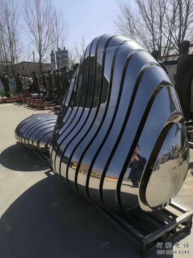 鏡面凳子雕塑廠家 現代大型擺件 異形不銹鋼凳子雕塑廠