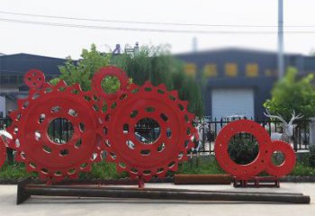 烤漆齒輪雕塑廠家 現代創意小品 大型不銹鋼齒輪雕塑制作