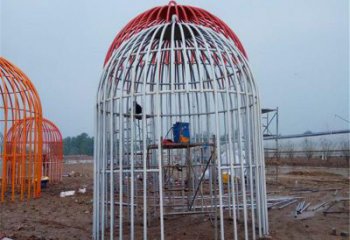 大型籠子雕塑廠(chǎng)家 鋼管小品 庭院不銹鋼籠子雕塑廠(chǎng)