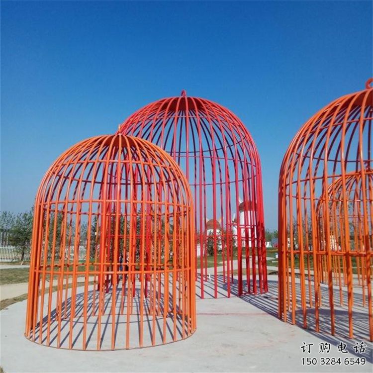 公園籠子雕塑廠家 戶外擺件 歐式不銹鋼籠子雕塑制作