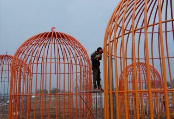 中式籠子雕塑廠家 現代小品 游樂場不銹鋼籠子雕塑廠生產