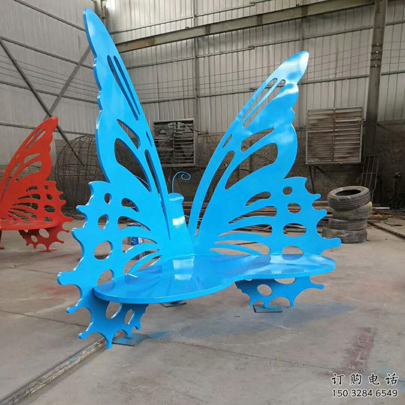 烤漆坐椅雕塑廠家 鋼管小品 戶外不銹鋼坐椅雕塑廠